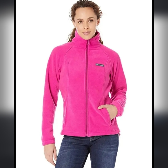 NWOT Columbia | Women’s Benton full-zip fleece jacket PL Petite Large Fushia - Picture 7 of 8